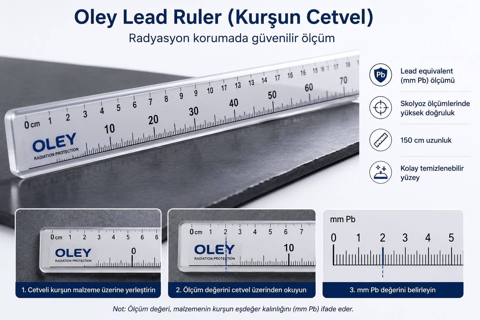 Skolyoz Kurşun Cetvel