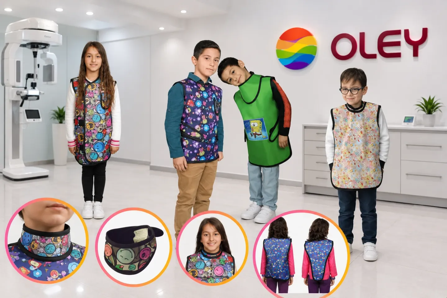 Çocuklar için özel tasarlanmış pediatrik kurşun önlük